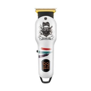 VGR V-971 Graffiti Design LED Digital Display USB Electric Hair Clipper(White)