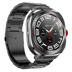G33 1ATM Waterproof 1.39 Inch HD Screen Smart Watch Bluetooth-compatible Call Health Monitor Sports Tracker, Steel Strap – Black