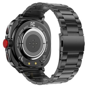 G33 1ATM Waterproof 1.39 Inch HD Screen Smart Watch Bluetooth-compatible Call Health Monitor Sports Tracker, Steel Strap – Black