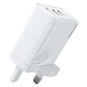 WEKOME WP-U63 40W Fast Charger USB-A + 2 Type-C Ports Portable Wall Charger Adapter – UK Plug