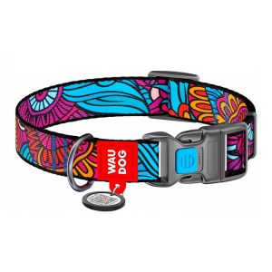 Waudog Nylon Dog Collar with QR Code – Size L