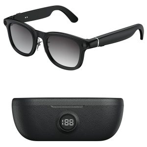 X01 Smart Glasses Camera Ai Translation Video Recording Bluetooth-Compatible 5.3 Audio Voice Assistant Wearable Device – Black Frame / Photochromic Lenses / Black Charging Case