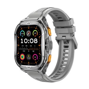 X5 GPS Sports Watch 1.96 Inch AMOLED Screen Heart Rate Monitor 5 ATM Waterproof Smart Watch – Grey