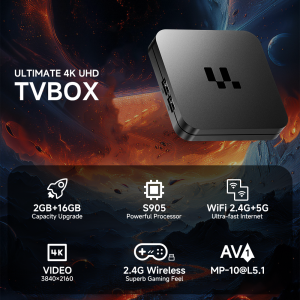 Y1 4K Ultra HD Smart TV Box S905 Chip 2.4G / 5G Dual Band WiFi Android 16.0 Internet Channel Box TV Device, 1+8GB – EU Plug