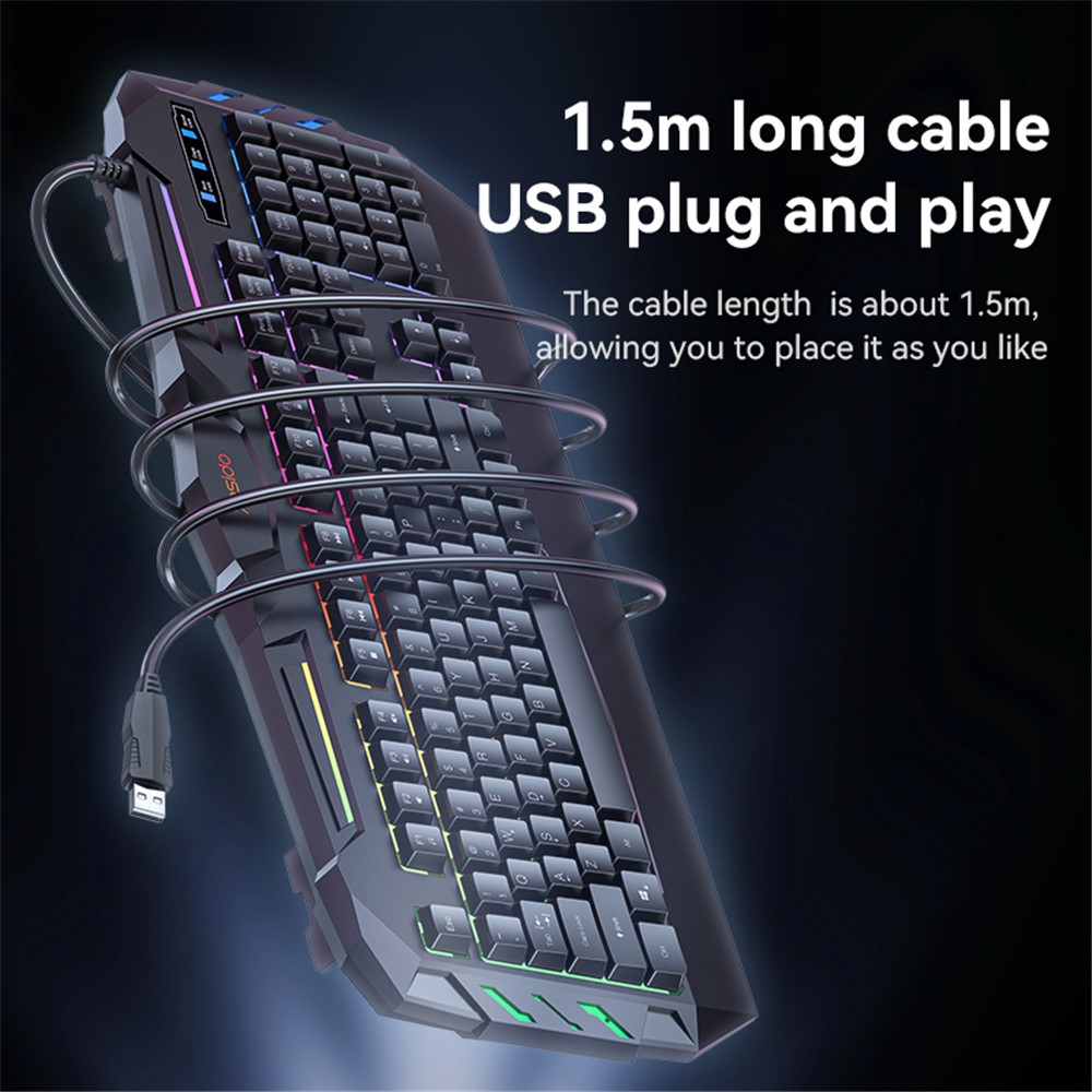 YESIDO KB21 1.5m USB Wired Keyboard 104-key Gaming Keyboard with Breathing Light - Image 2
