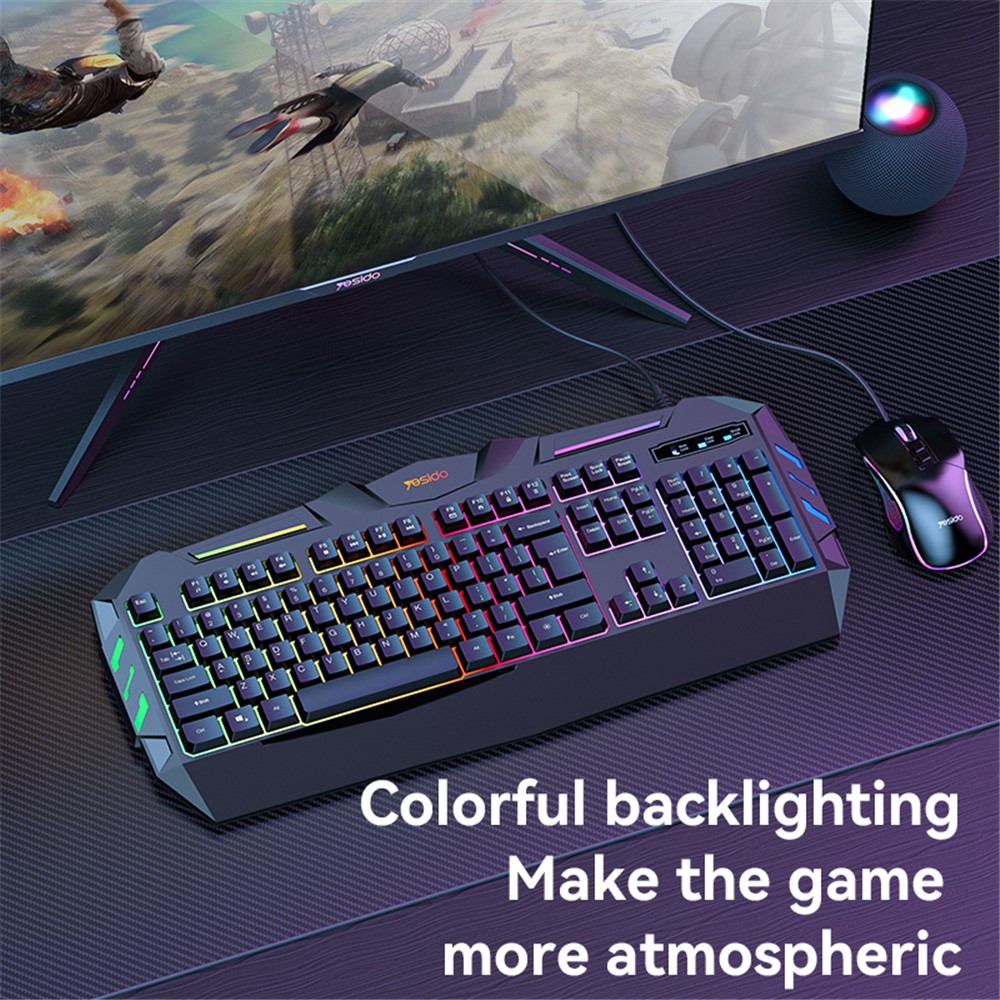 YESIDO KB21 1.5m USB Wired Keyboard 104-key Gaming Keyboard with Breathing Light - Image 4