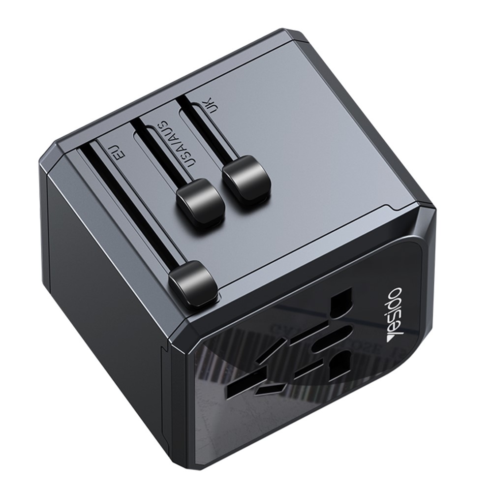YESIDO MC24 20W Universal Adapter Socket Travel Wall Charger Multifunction Type-C+3USB-A Power Charger Converter - Image 3