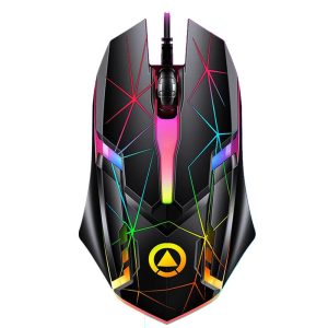 YINDIAO G3os G6 1.42m USB Wired Mouse 1200 DPI 3 Keys Armor Gaming Mouse with RGB Light, with Sound – Star Version